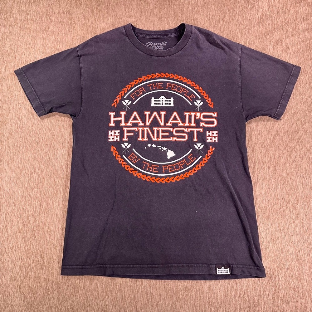 Hawaiis Finest For The People By The People Graphic‎ T-Shirt Mens Large black